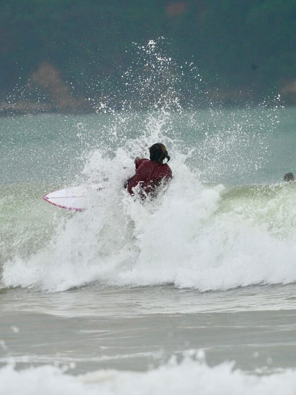 Advanced surfer on reef break
