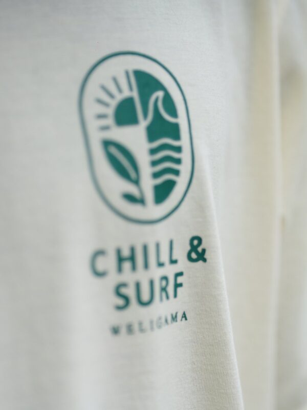 Chill & Surf Weligama logo on t-shirt